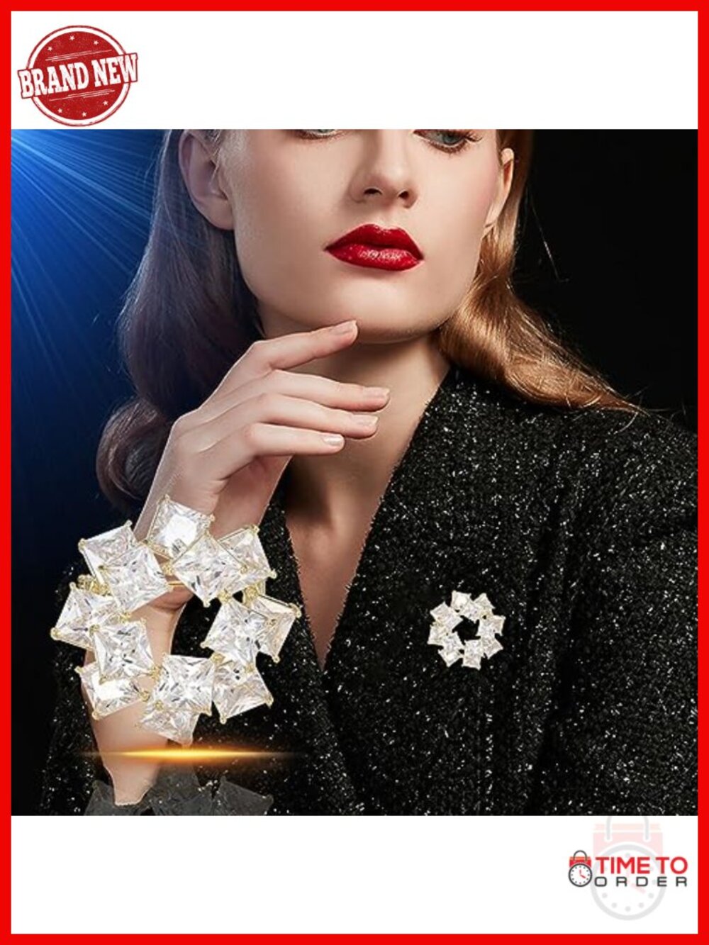 Elegant Flower Pearl Brooch Gold Plated Copper Pin for Women - Picture 3 of 4